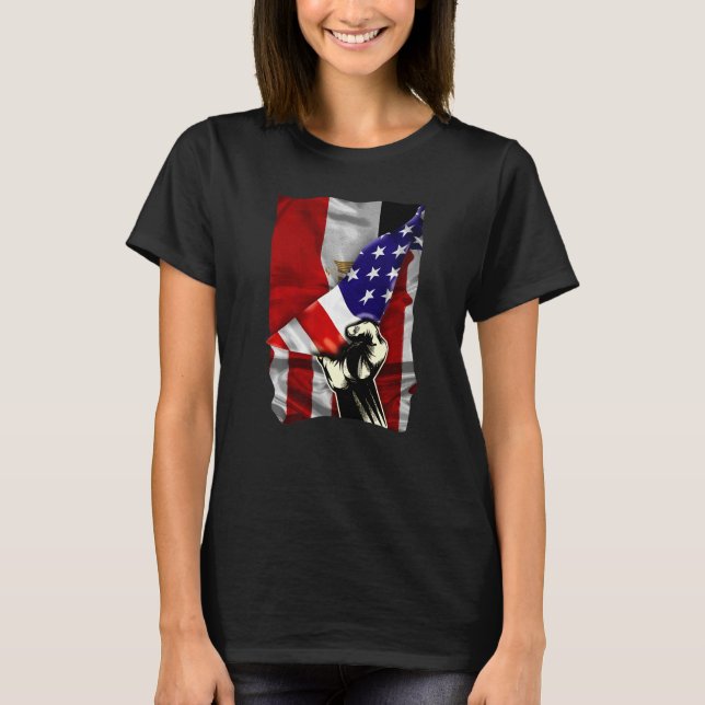 Half American Flag Egyptian ROOTS USA Flag Egypt D T-Shirt (Vorderseite)