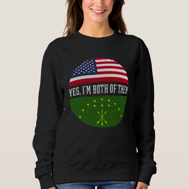 Half American Half Circassians USA Flag Circassian Sweatshirt (Vorderseite)