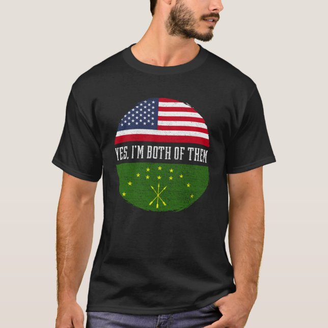 Half American Half Circassians USA Flag Circassian T-Shirt (Vorderseite)