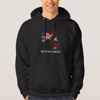 Half American Half Colombian Flag Combined Map Col Hoodie