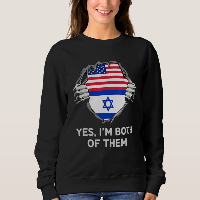 Half American Half Israeli USA Israel Flag Mens Wo Sweatshirt (Vorderseite)