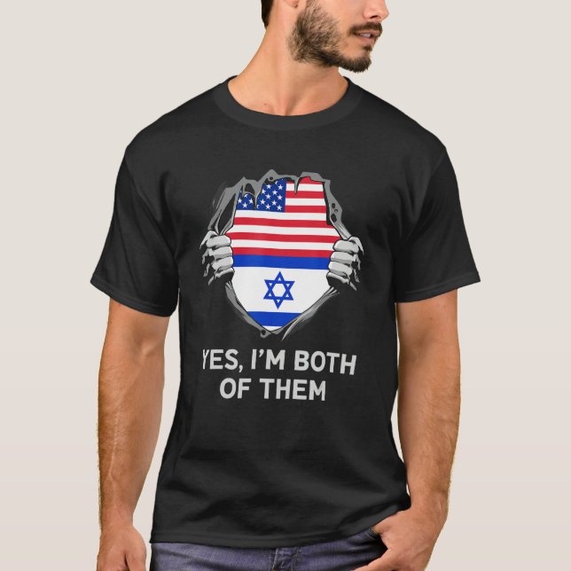 Half American Half Israeli USA Israel Flag Mens Wo T-Shirt (Vorderseite)
