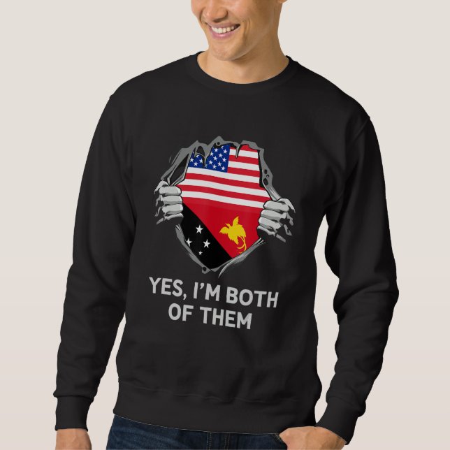 Half American Half Papua New Guinean USA Papua New Sweatshirt (Vorderseite)