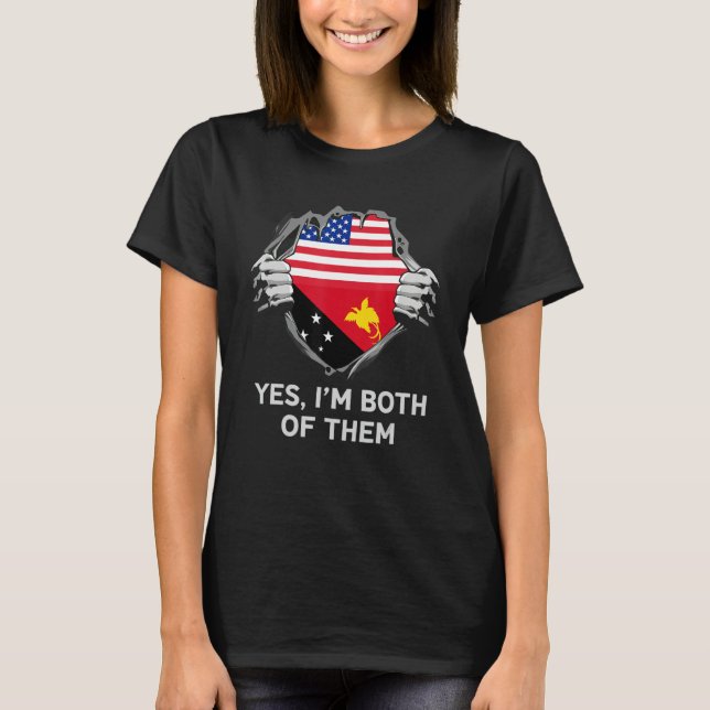 Half American Half Papua New Guinean USA Papua New T-Shirt (Vorderseite)