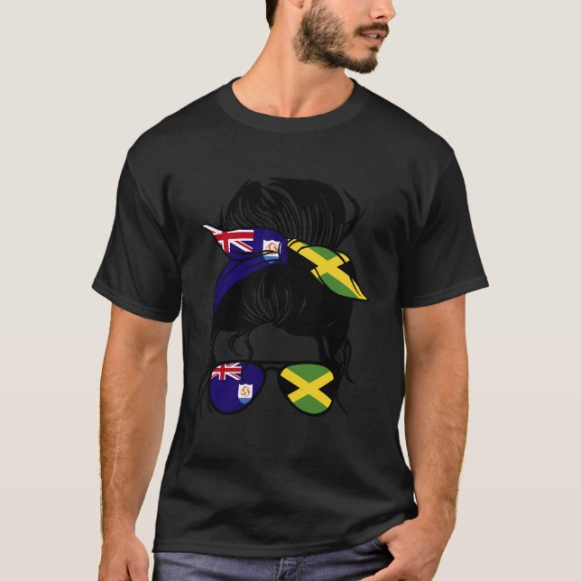 Half Anguillian halb Jamaikaner Mix Anguilla und M T-Shirt (Vorderseite)
