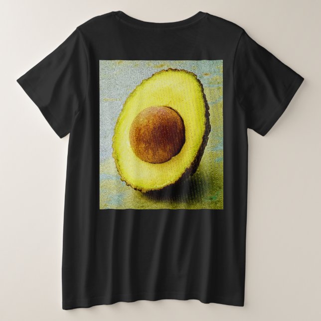 "Half Avocado" Niedliches Foto. Jetzt kaufen Große Größe T-Shirt (Design Rückseite)