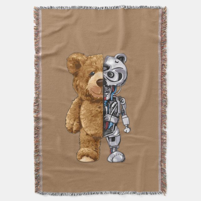 Half Bear Half Robot Decke (Vorderseite Vertikal)