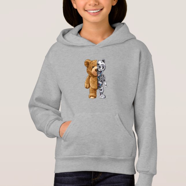 Half Bear Half Robot Hoodie (Vorderseite)