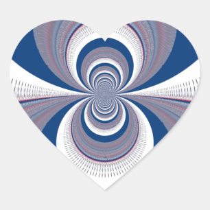 Half Blau Herz-Aufkleber