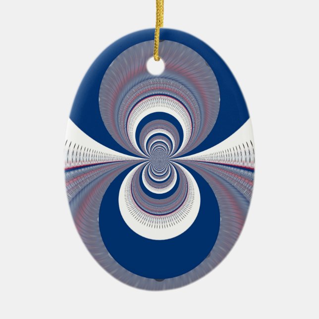 Half Blau Keramik Ornament (Vorne)