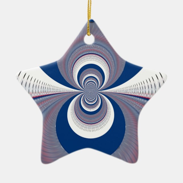 Half Blau Keramikornament (Vorne)