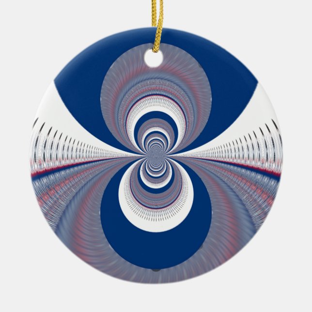 Half Blau Keramikornament (Vorne)