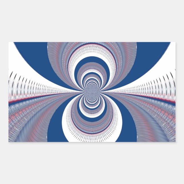 Half Blau Rechteckiger Aufkleber (Vorderseite)