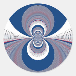 Half Blau Runder Aufkleber