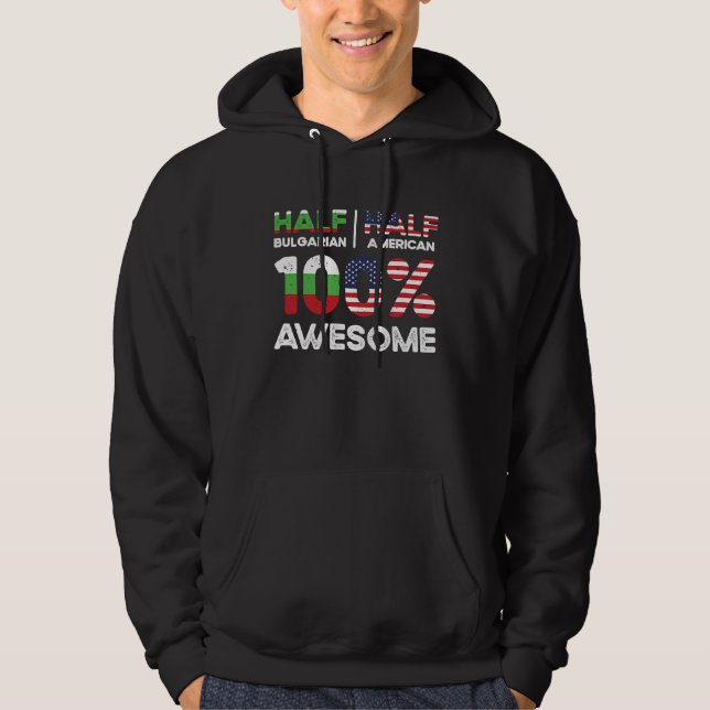 Half Bulgarian Bulgaria American USA Citizenship Hoodie (Vorderseite)