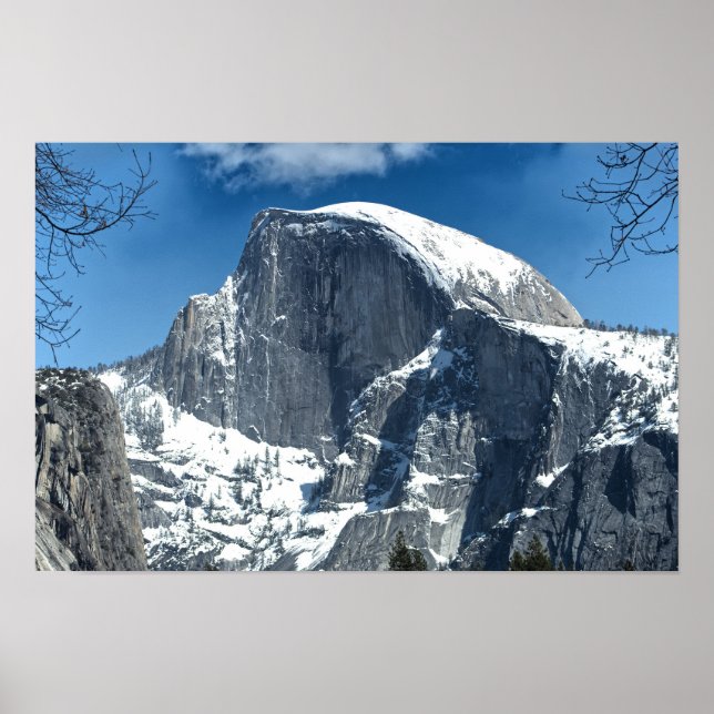 Half Dome im Winterschnee - Yosemite Poster (Vorne)