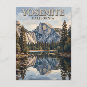 Half Dome-Reflexion am Mirror Lake Yosemite Postkarte