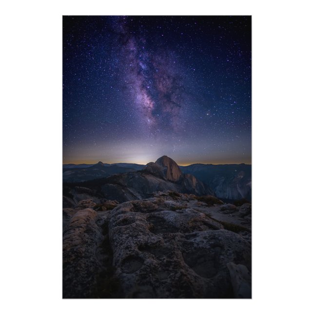Half Dome unter der Milchstraße Fotodruck (Vorne)