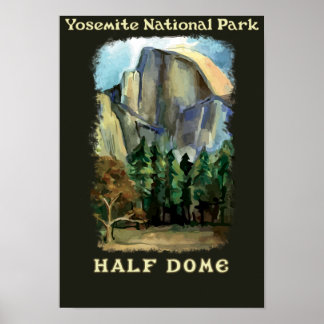 Half Dome, Yosemite Nationalpark im Vintagen Stil Poster