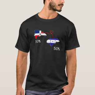 Half dominikanische Half Honduran Flag Map Liebe H T-Shirt