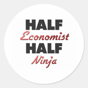 Half Economist Half Ninja Runder Aufkleber