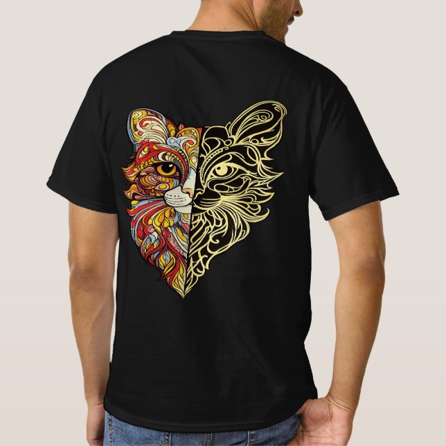 Half Face Lion Art Men’s T-Shirt (Rückseite)