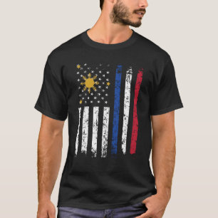 Half Filipino Half amerikanische Flagge Philippine T-Shirt