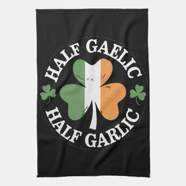Half Gaelic Half Knolic Irish Italian St Patricks Geschirrtuch (Vertikal)