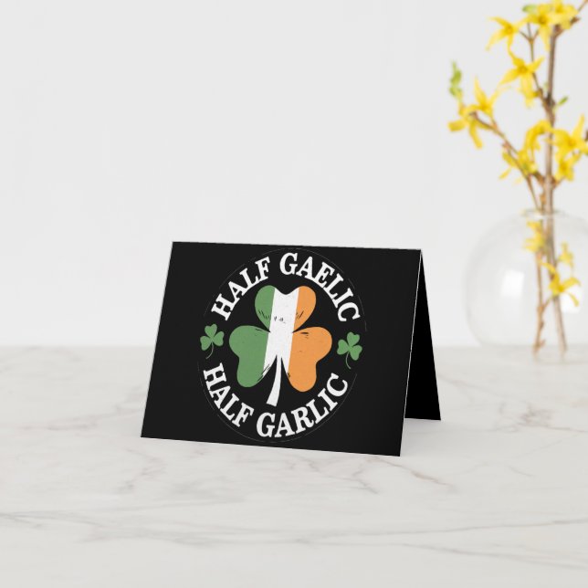 Half Gaelic Half Knolic Irish Italian St Patricks Karte (Gelbe Blume)