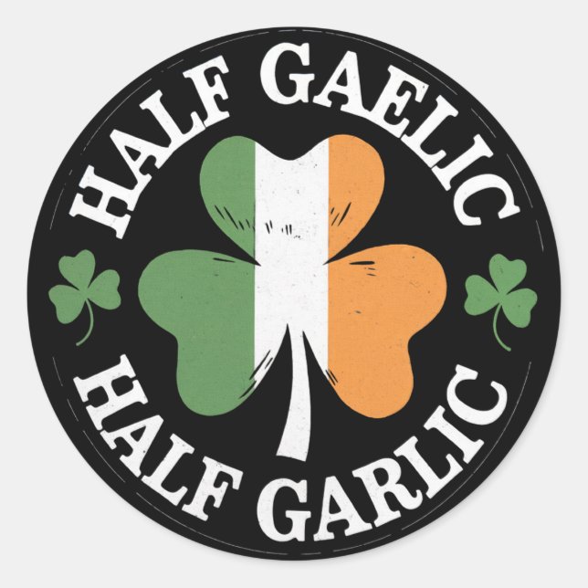 Half Gaelic Half Knolic Irish Italian St Patricks Runder Aufkleber (Vorderseite)