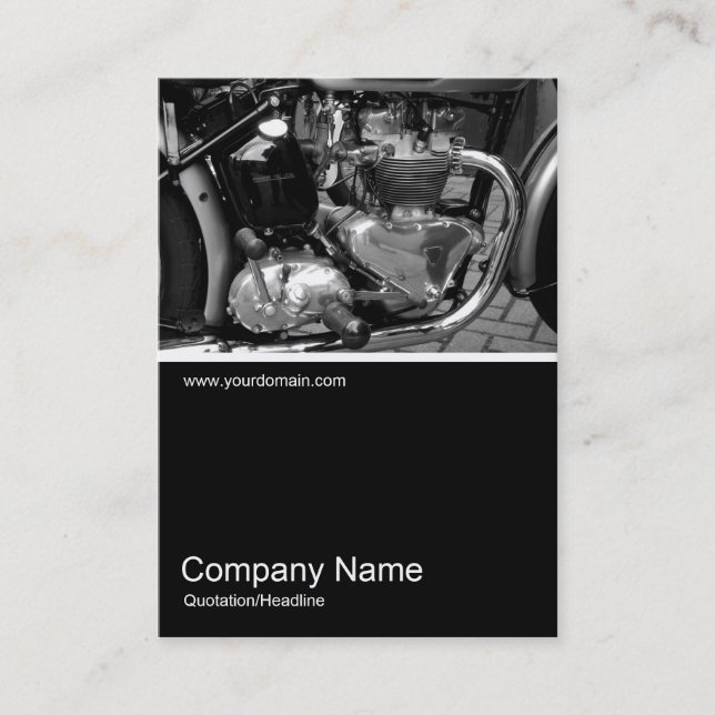 Half&Half Foto 052 - klassischer Motorrad-Motor Visitenkarte (Vorderseite)