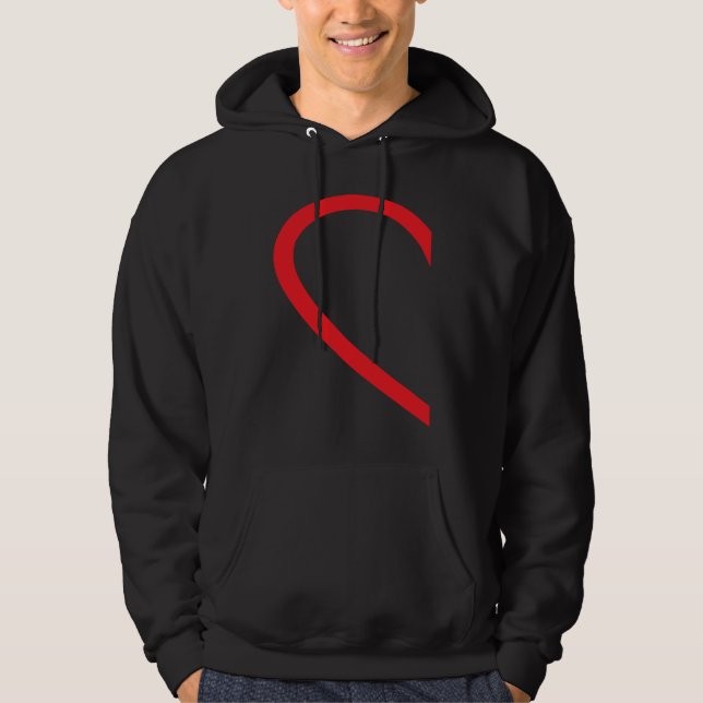 Half Heart Left Hand Side Love Couple Camisa Parej Hoodie (Vorderseite)