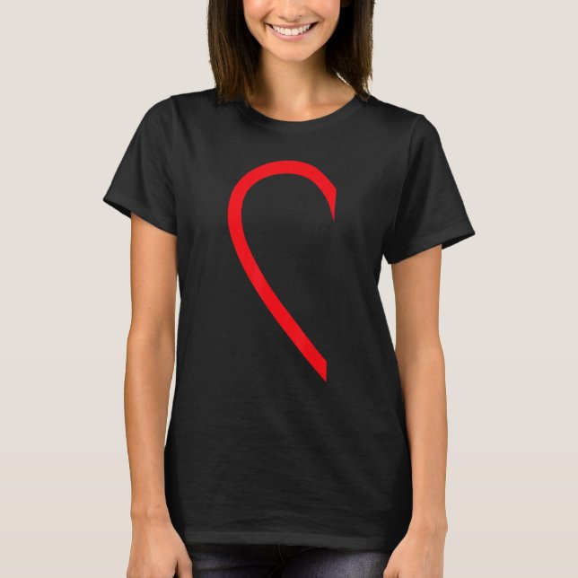 Half Heart Left Hand Side Love Couple Camisa Parej T-Shirt (Vorderseite)