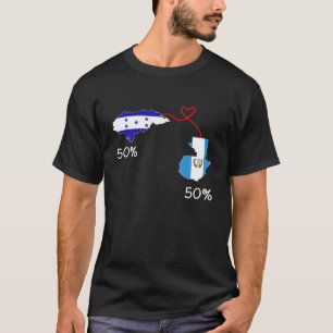 Half Honduran Half Guatemala Flaggenkarte Guatemal T-Shirt