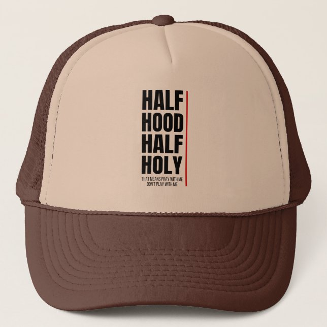HALF HOOD HALF HOLY TRUCKER HAT TRUCKERKAPPE (Vorderseite)
