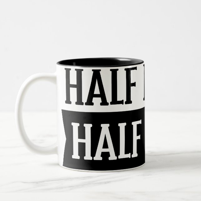 Half Human Half Coffee Mug Zweifarbige Tasse (Links)