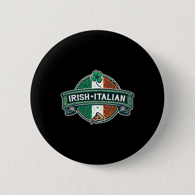 Half Irish Half Italienisch Funny Irish Shamro Button (Vorderseite)