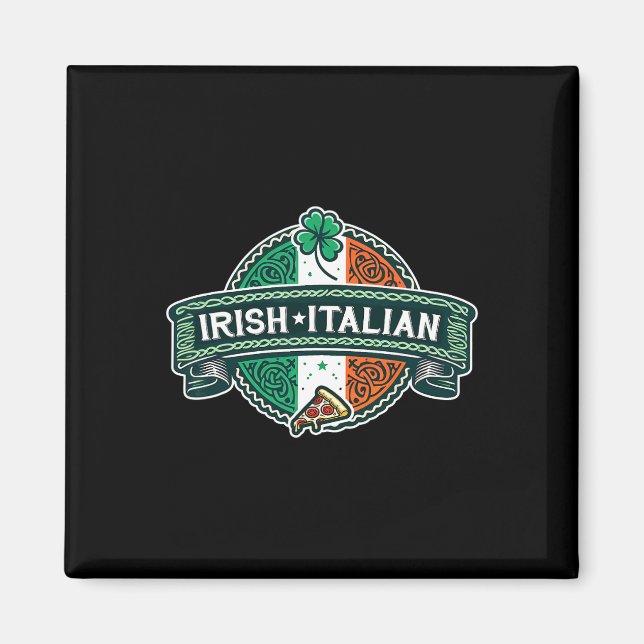 Half Irish Half Italienisch Funny Irish Shamro Magnet (Vorne)