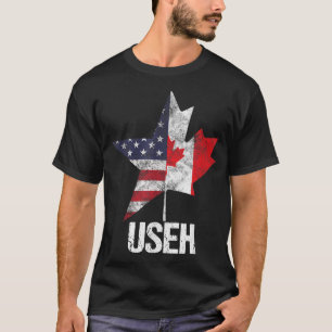 Half kanadische amerikanische USEH Kanada USA Flag T-Shirt