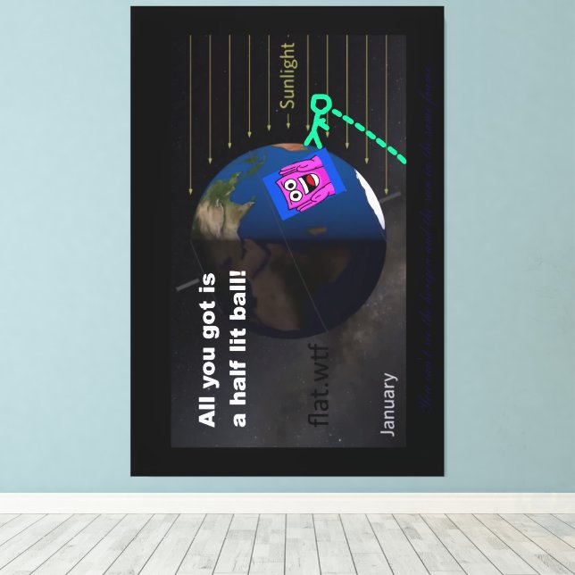 Half lit ball! leinwanddruck (Insitu (Holzboden))