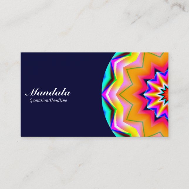 Half Mandala 02 - Dunkle Marine Visitenkarte (Vorderseite)