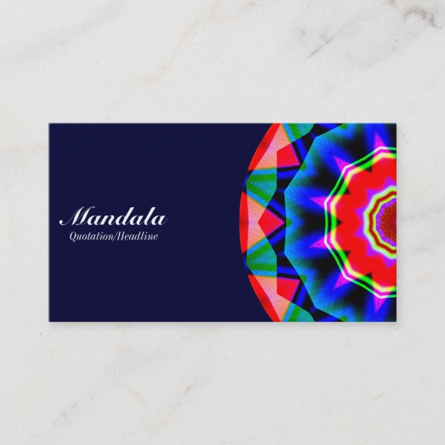 Half Mandala 06 - Dunkle Marine Visitenkarte (Vorderseite)