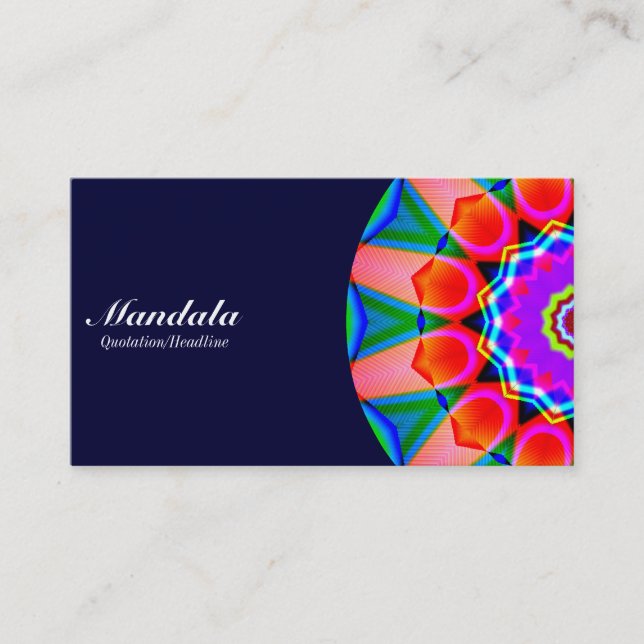 Half Mandala 07 - Dunkle Marine Visitenkarte (Vorderseite)