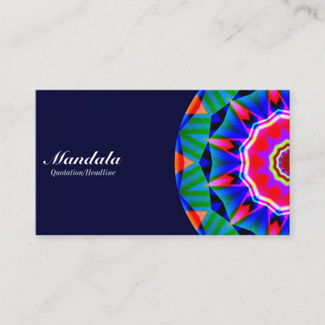 Half Mandala 08 - Dunkle Marine Visitenkarte (Vorderseite)