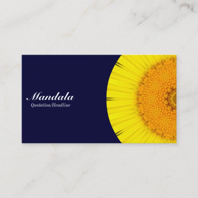 Half Mandala 09 - Dunkle Marine Visitenkarte (Vorderseite)