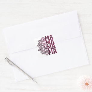 Half Mandala Mama Glitzer Geschenk für Mama Mutter Quadratischer Aufkleber