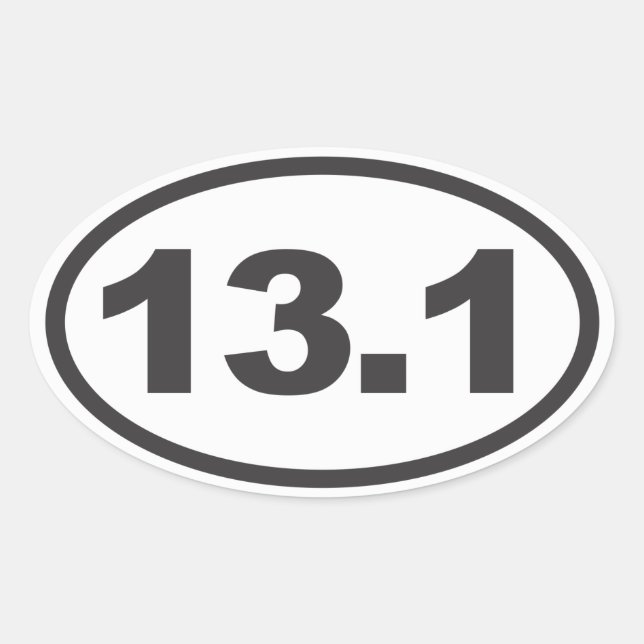 Half Marathon Oval Decal Ovaler Aufkleber (Vorderseite)