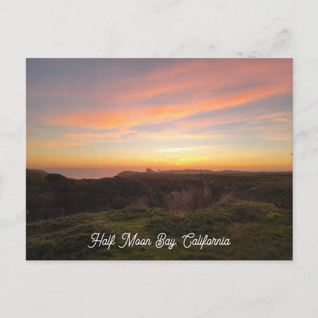 Half Moon Bay California Sunset Postkarte (Vorderseite)