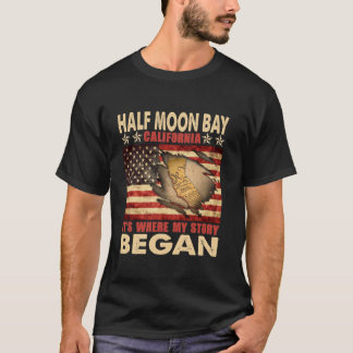 Half Moon Bay California USA Flag 4. Juli Long T-Shirt