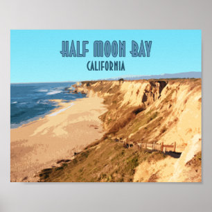 Half Moon Bay Kalifornien Vintage Poster